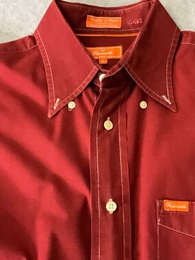 Faconnable Men's Button-Down Shirt in Burgundy
